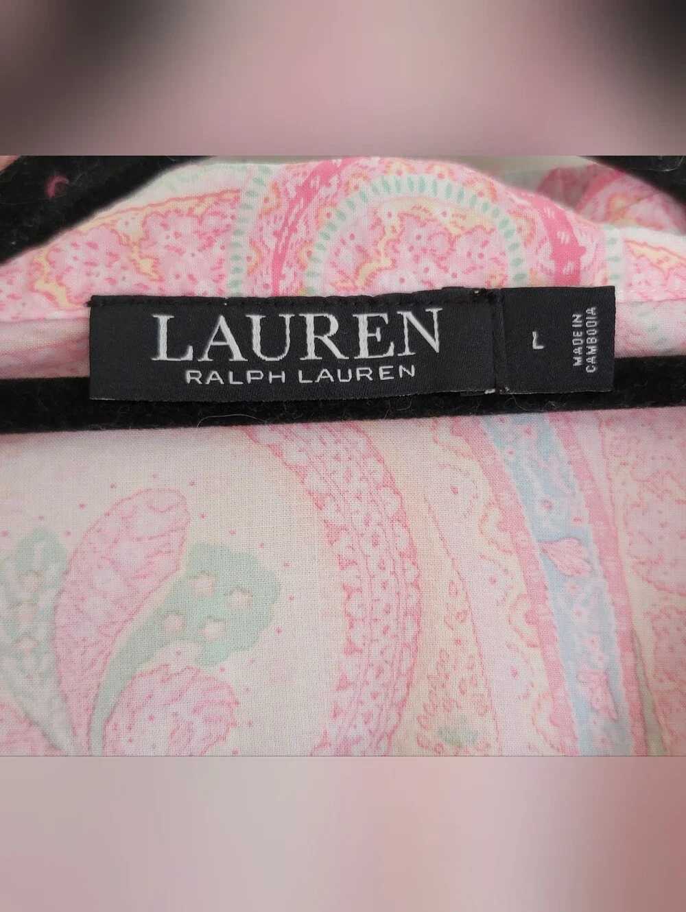 Ralph Lauren Monogram Pajamas Large L Pink Pastel Paisley PJ Set Mint Condition